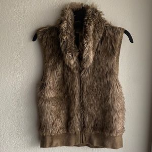 Tan Faux Fur Vest